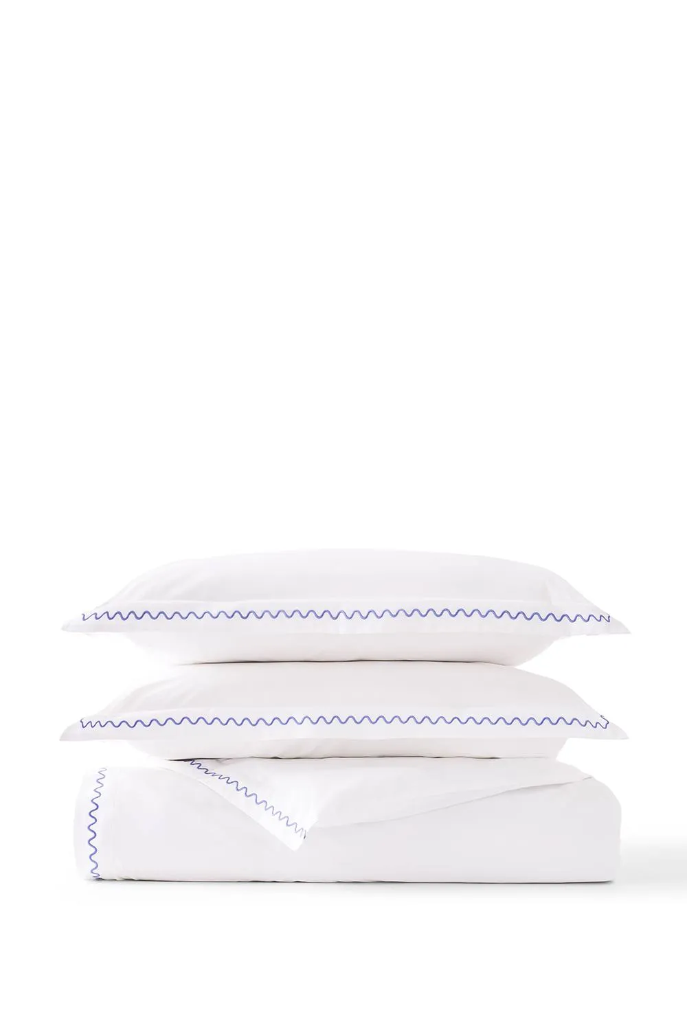 CHRISTY 'Wave Edge' Embroidered Cotton Percale Duvet Cover Sets in Blue 2