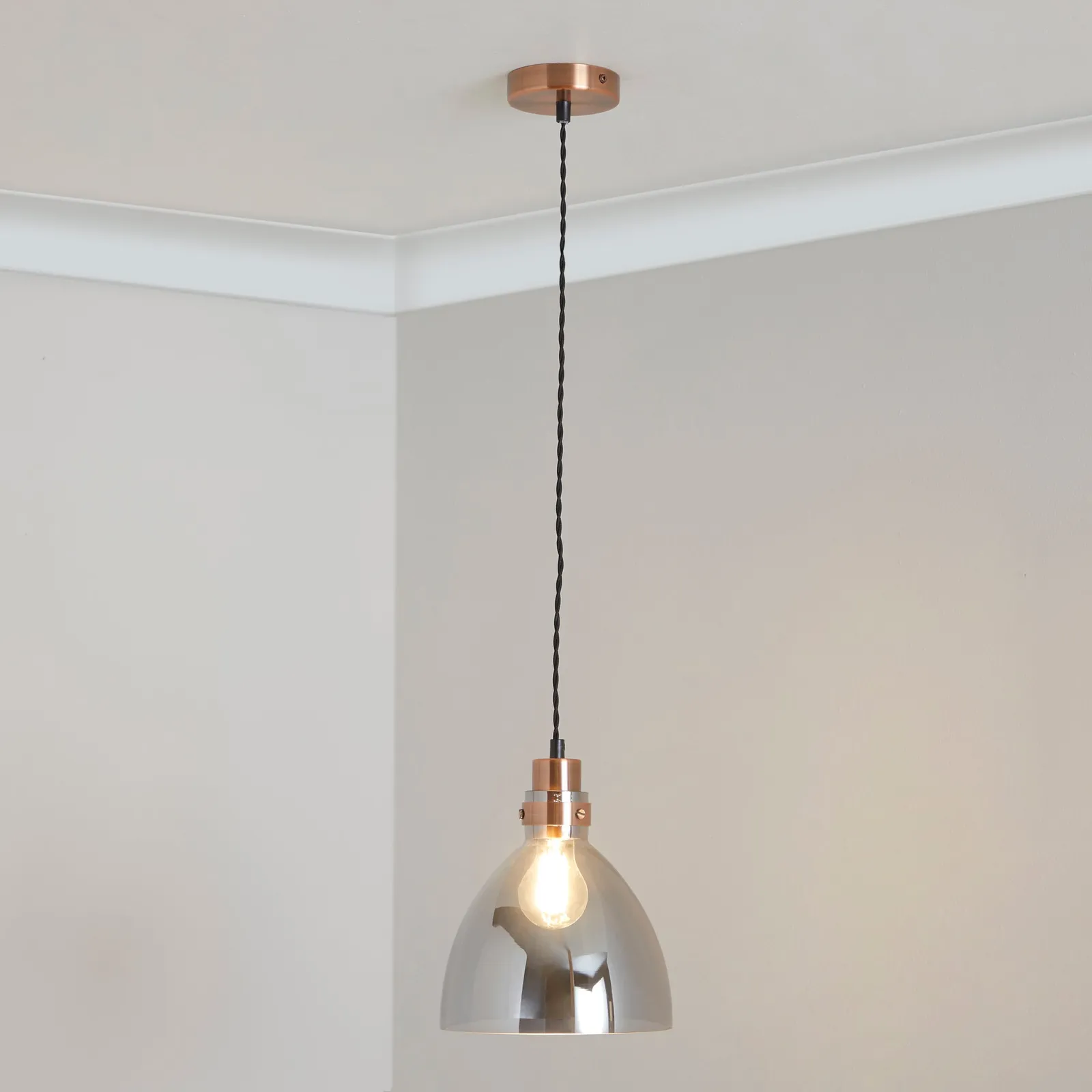 Brogan Black and Copper Ceiling Fitting Black