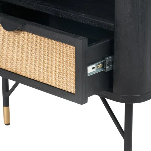 Fiji Bedside Table, Acacia Wood and Rattan 5