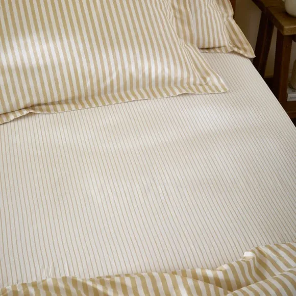 Hebden Narrow Stripe 100% Cotton Fitted Sheet 1
