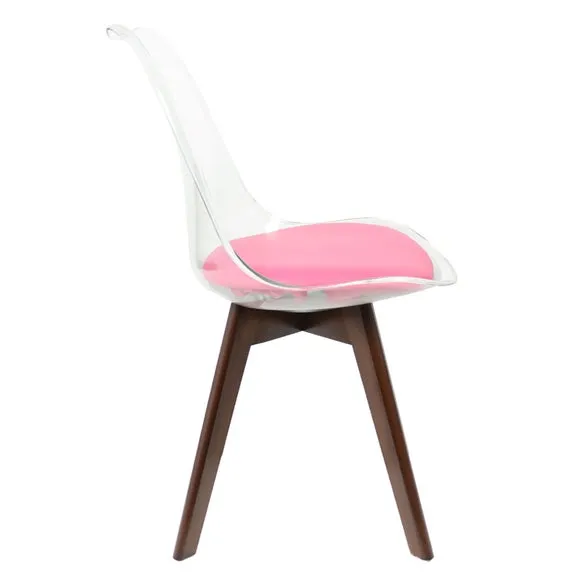 Fusion Living Soho Clear Plastic Dining Chair with Squared Legs 4