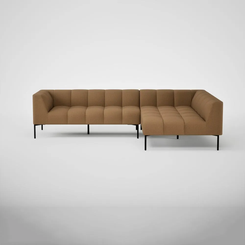 Heal's Quadro Right Hand Facing Chase Sofa Siena Cotton Clay Black Feet 1
