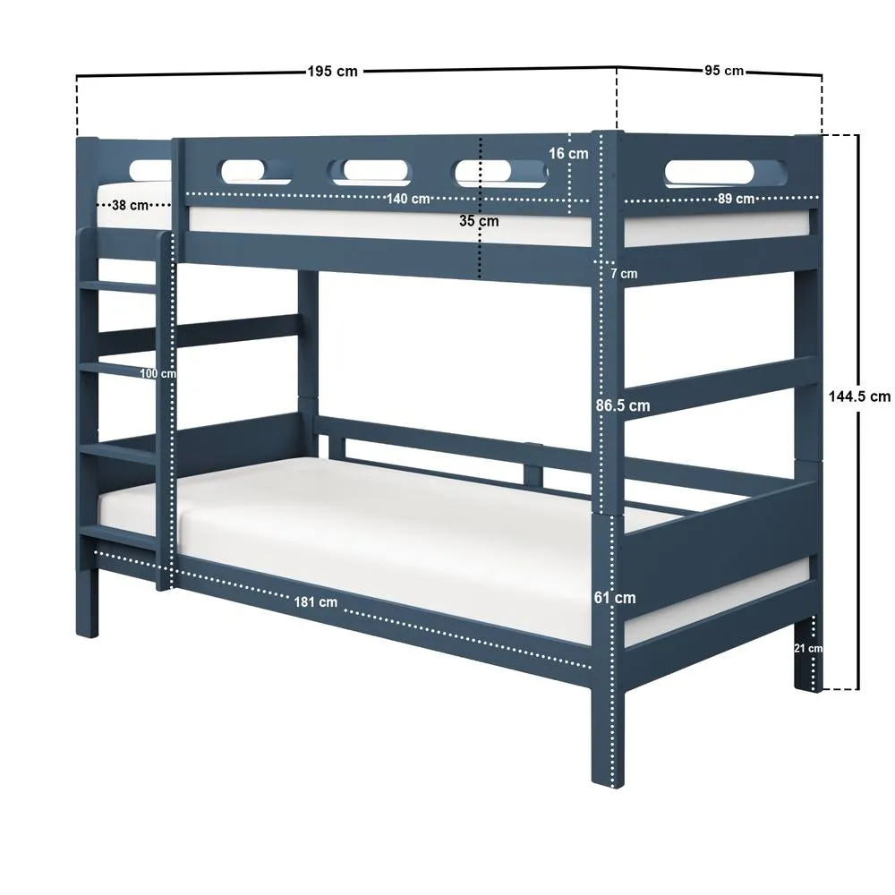 Flair Elijah Detachable Wooden Bunk Bed in Blue 6