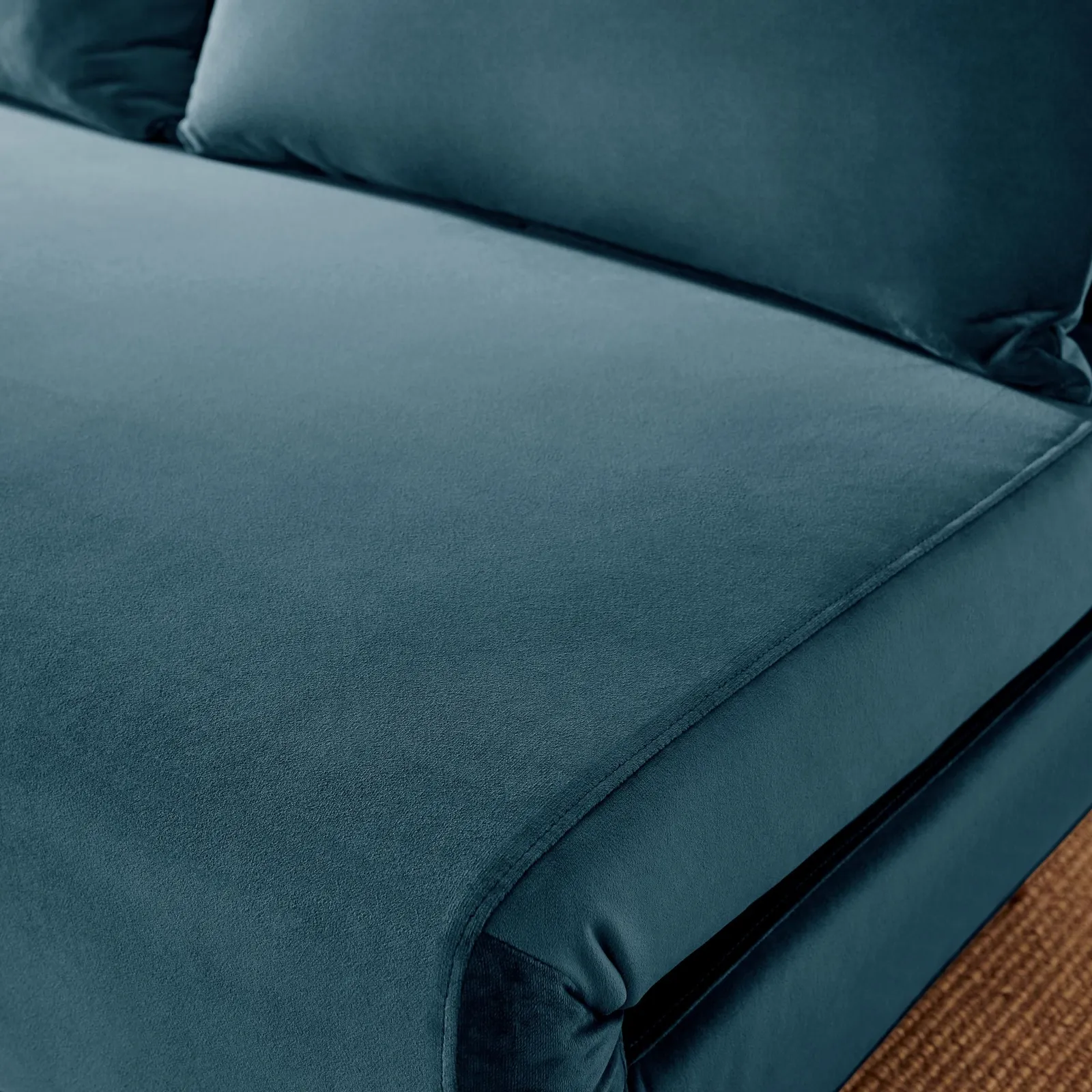 FurnitureboxUK Bobby Blue Velvet Double Folding Sofa Bed 5