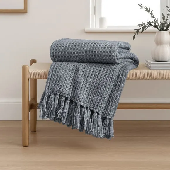 Chunky Waffle Throw Blanket 1