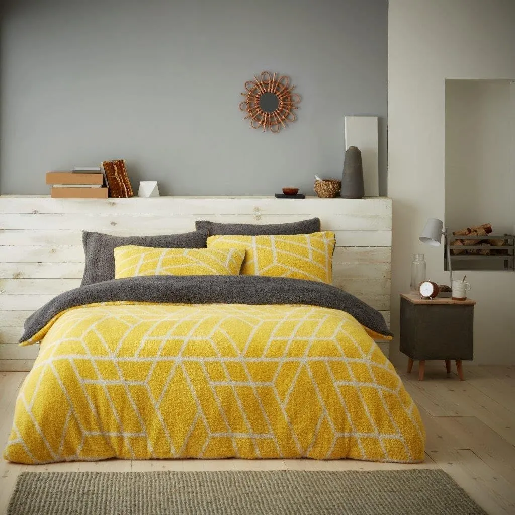 GAVENO CAVAILIA Ely Geo Printed Duvet Cover in Yellow 1