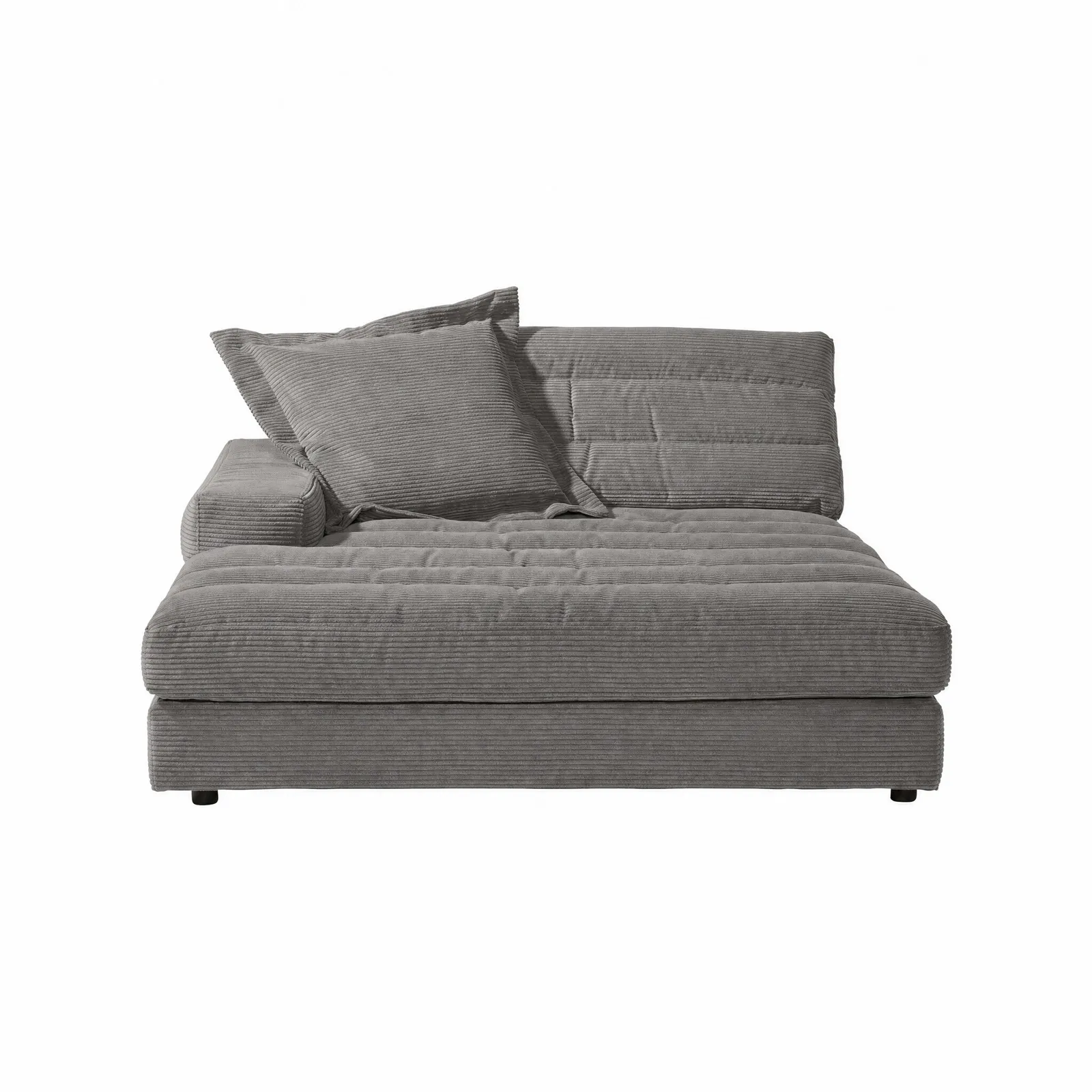 Twain Large Longchair Armrest Left Modular Sofa, Grey Fabric | Barker & Stonehouse 2