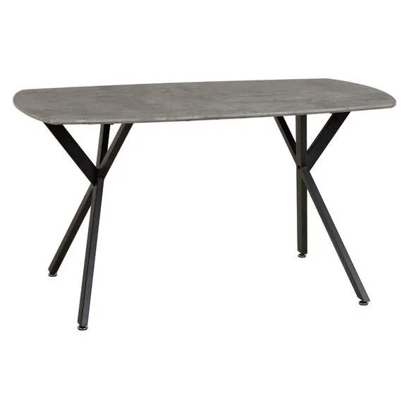 Athens Concrete Grey Rectangle Dining Table with 4 Avery Dining Chairs 3