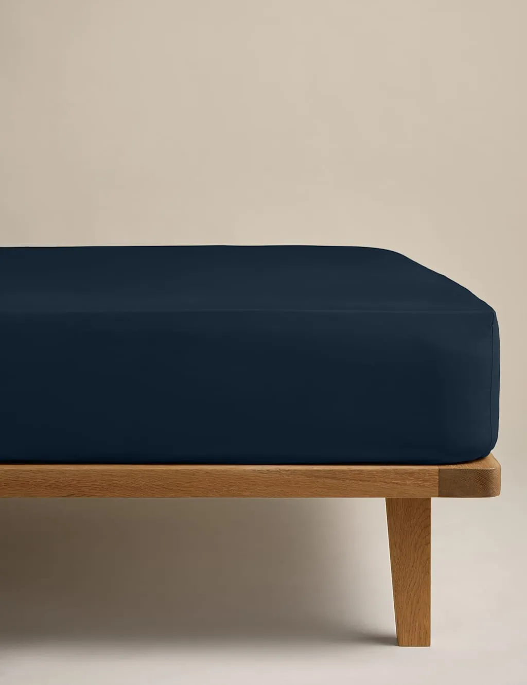 M&S Egyptian Cotton Deep Fitted Sheet Navy