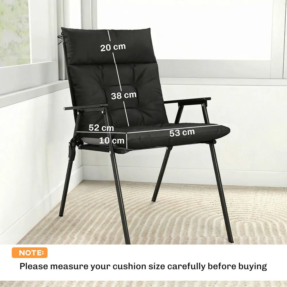 OUTSUNNY Garden Chair Cushions Set of 4, Waterproof Seat Pads, Black 3