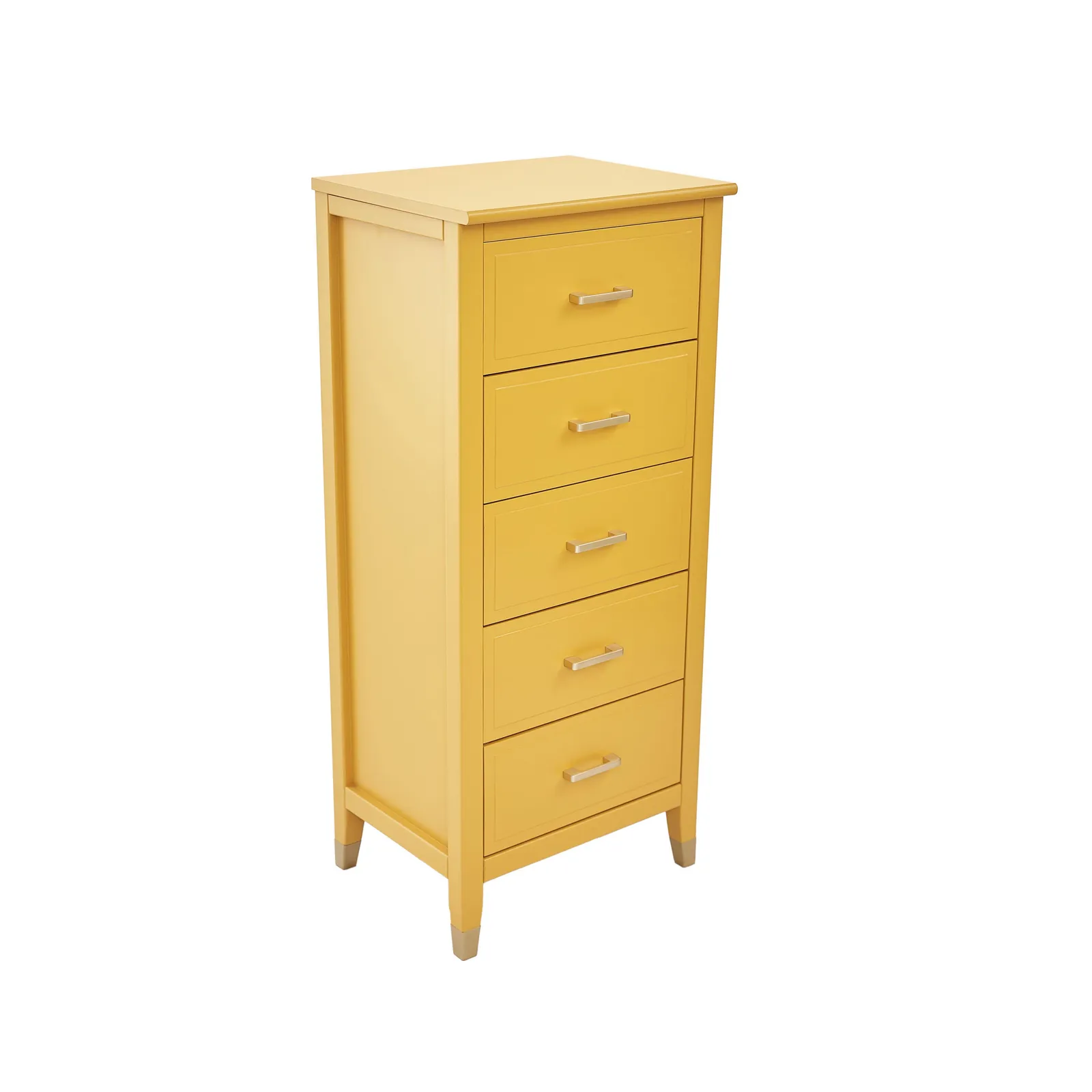 Cabinet Bits Palazzi 5 Drawer Narrow Chest of Drawers in Mustard 3