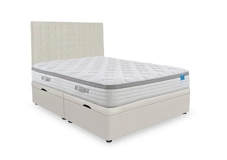 Hybrid 360 Side Lift Ottoman Divan Set - King Size - Plush Ecru