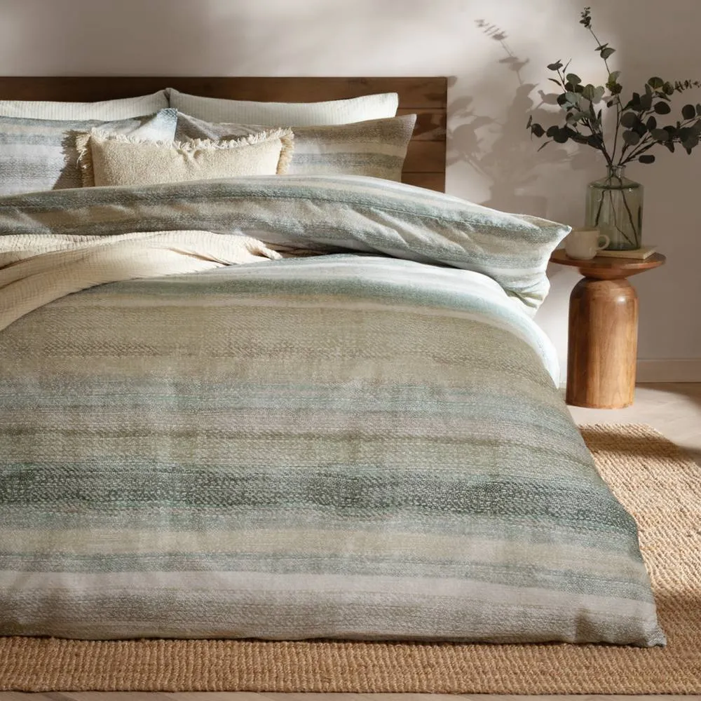 Yard Swift Brushed 100% Cotton Duvet Cover Set in Green 2