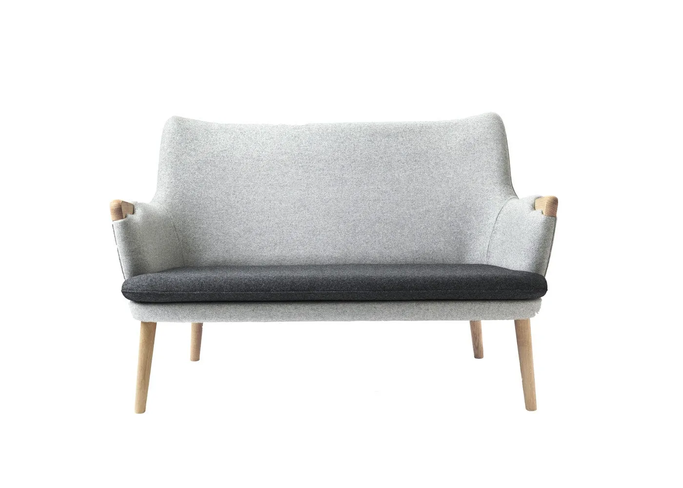 Carl Hansen & Son CH72 Sofa Frame Soaped Oak Upholstered in Melange 120 & 180