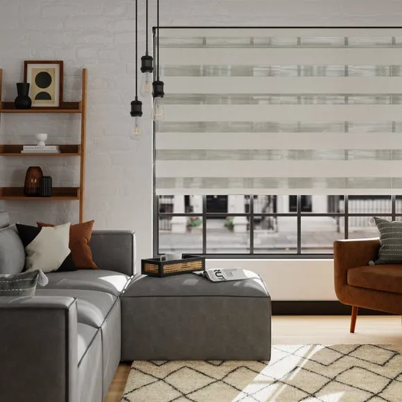Room Darkening White Day and Night Roller Blind 5