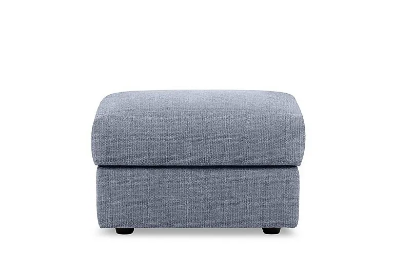 Bella Rectangular Fabric Storage Footstool - Baby Blue
