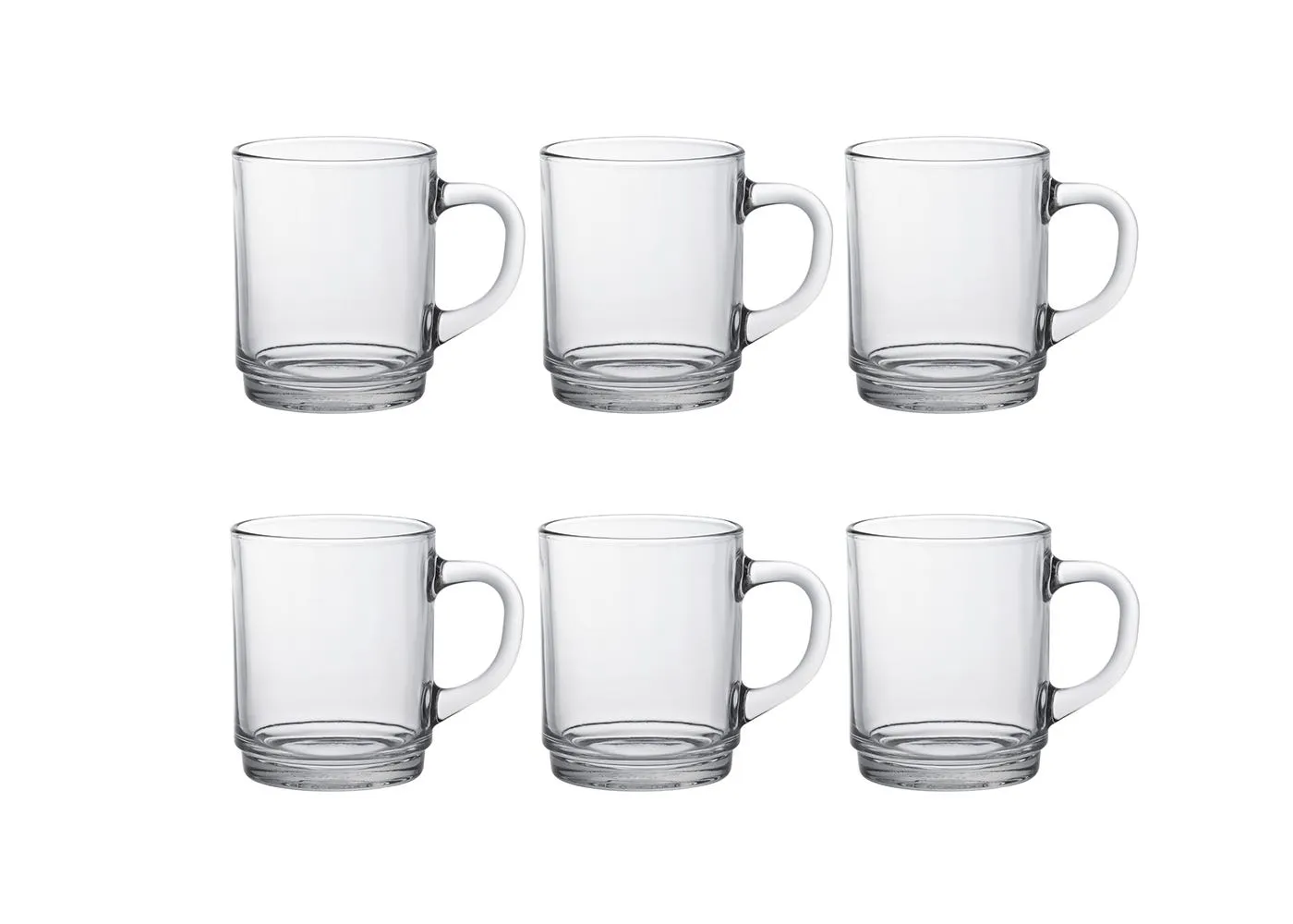 Duralex Versailles Glass Mug Clear Set of 6