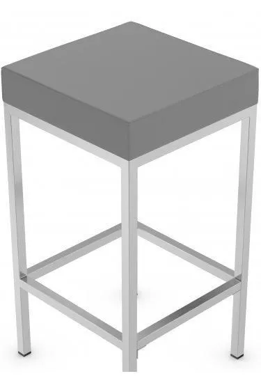 netfurniture Fernow Briushed Satin Frame Stool Fixed Height in Grey 2