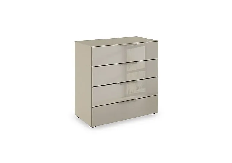 Haven 80cm 4 Drawer Chest with Glass Top and Front