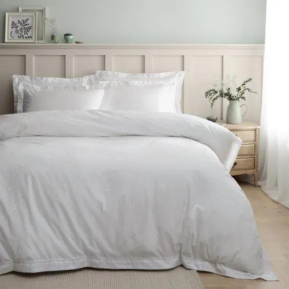 Bianca Lottie Embroidery 100% Cotton Duvet Cover & Pillowcase Set