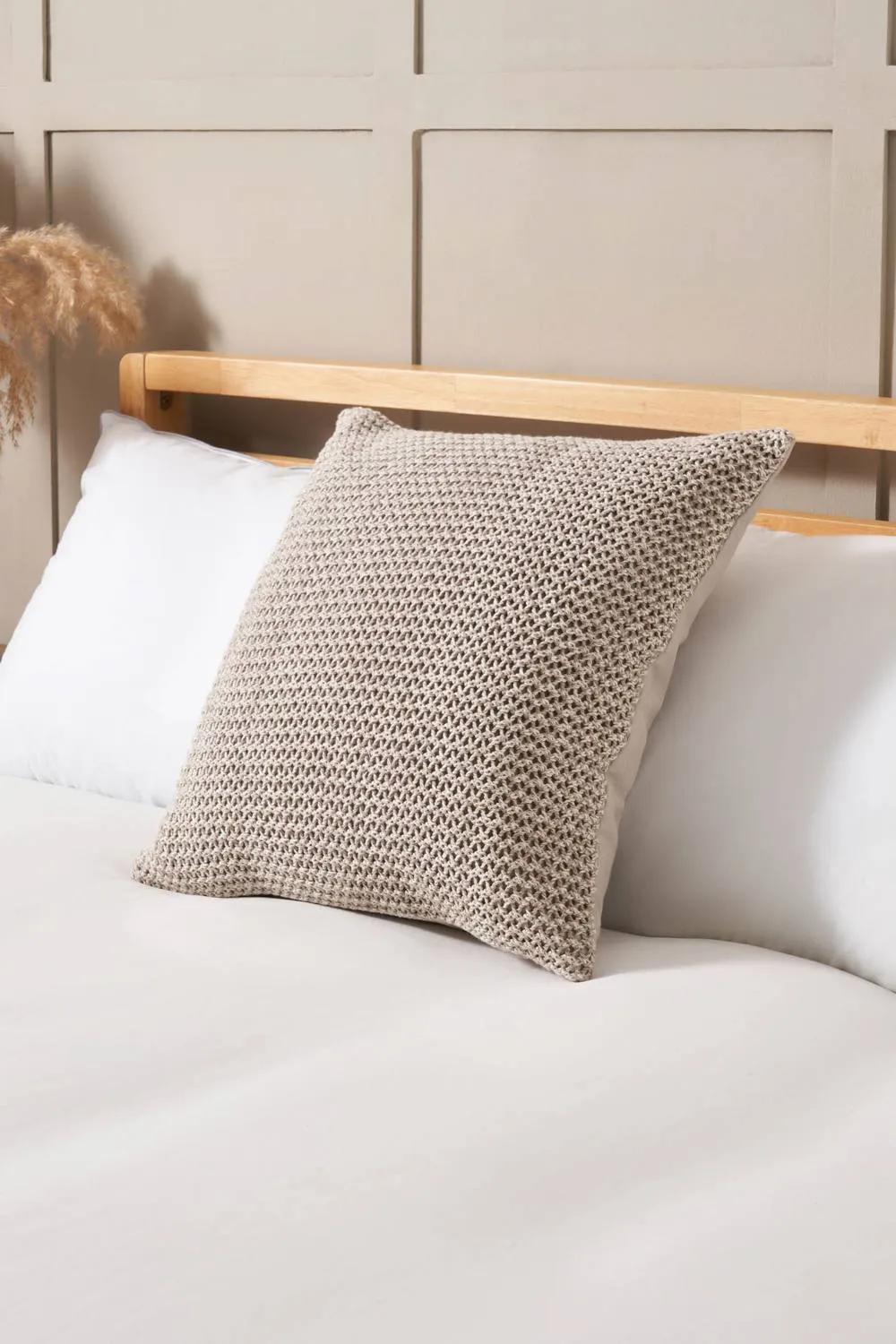 BHS Knitted Grey Cushion