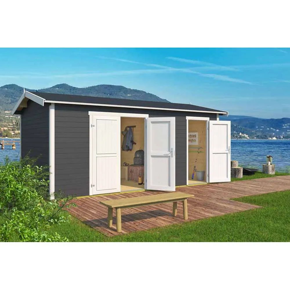 Lasita Maja Ltd Tuvalu XL-Log Cabin, Garden Room, Home Office - L540xW331.2xH250.8 cm in Natural 3