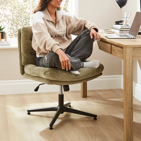Bertha Chenille Wide Criss Cross Office Chair 3