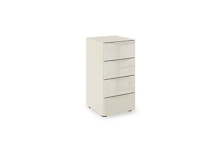 Haven 40cm 4 Drawer Chest with Glass Top and Front
