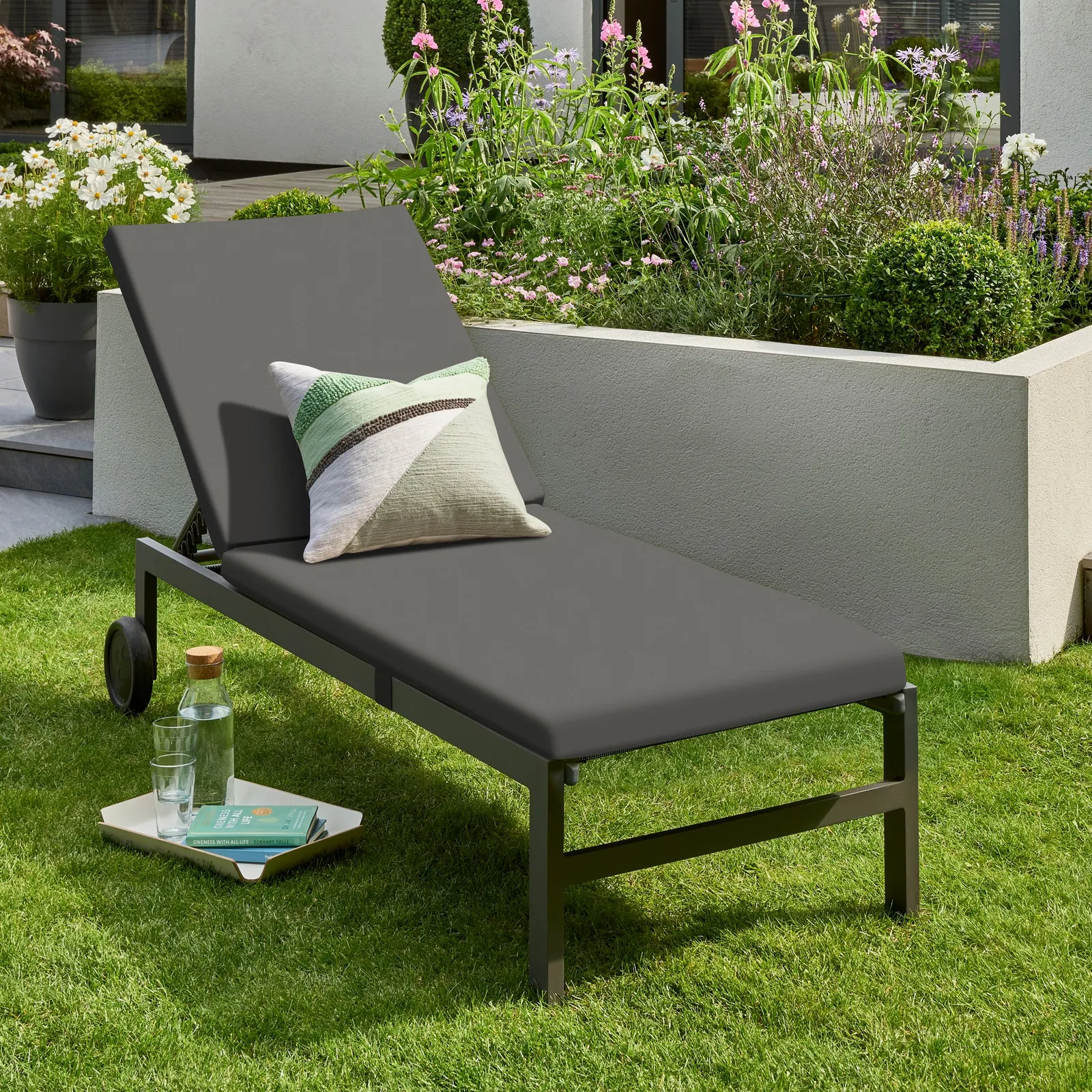Titchwell Grey Lounger Dark Grey