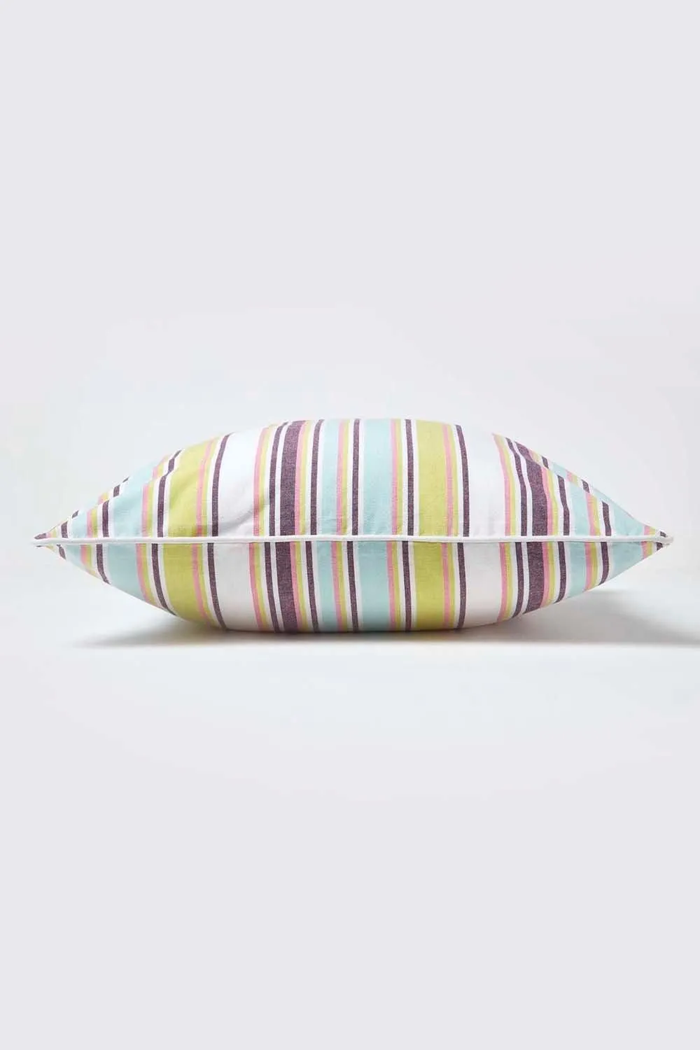 Homescapes Cotton Osaka Green Stripe Cushion Cover 3