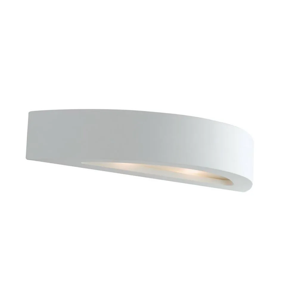 Netlighting Cortina Paintable Plaster Flush Up Down Wall Lamp E14 in White