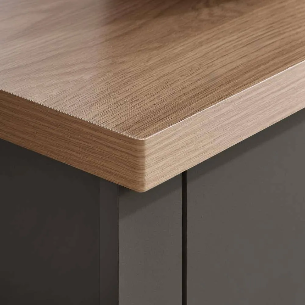Birlea Pair of Bedside Cabinet Highgate 2 Drawer Chest Farmhouse Style Grey in Dark Grey 4