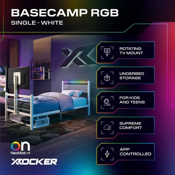 X Rocker Basecamp RGB LED Bed with TV Mount 2