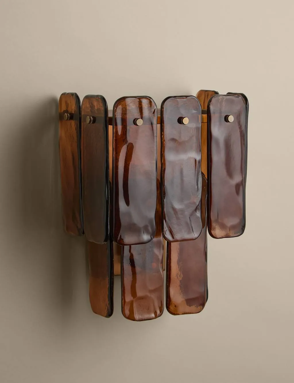 M&S Glass 2 Tier Square Wall Light Brown