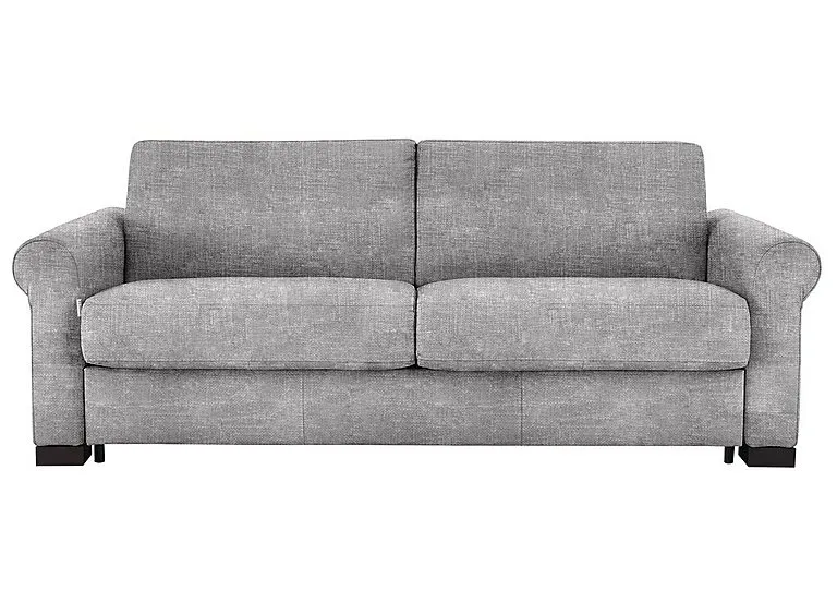 Alcova 3 Seater Fabric Sofa Bed with Scroll Arms - Light Grey - Sofas and Armchairs - In Time for Christmas