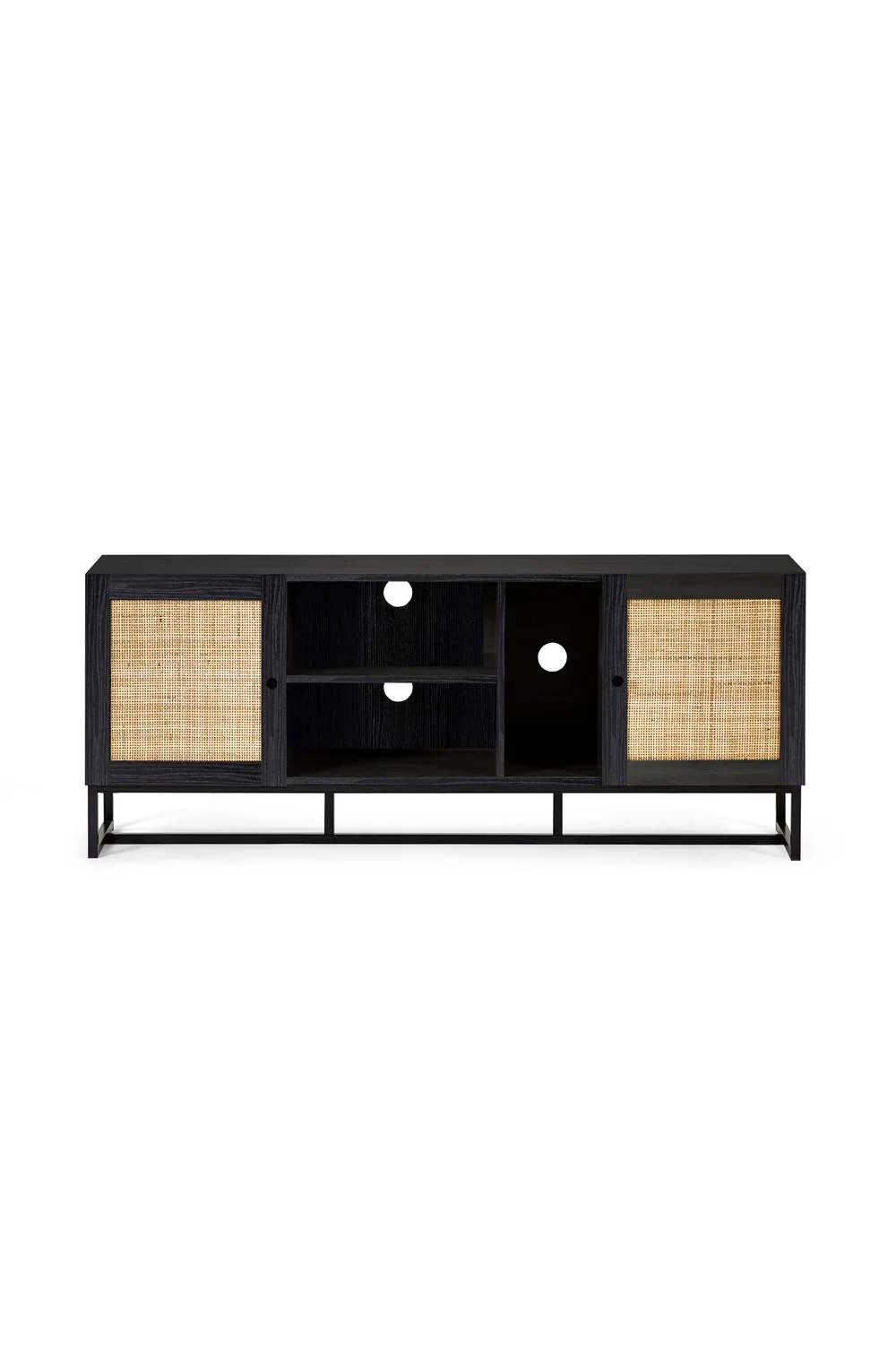 Julian Bowen Padstow Rattan TV Unit in Black 5