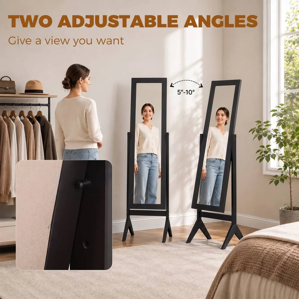 HOMCOM Adjustable Angle Full Length Mirror, Black 4