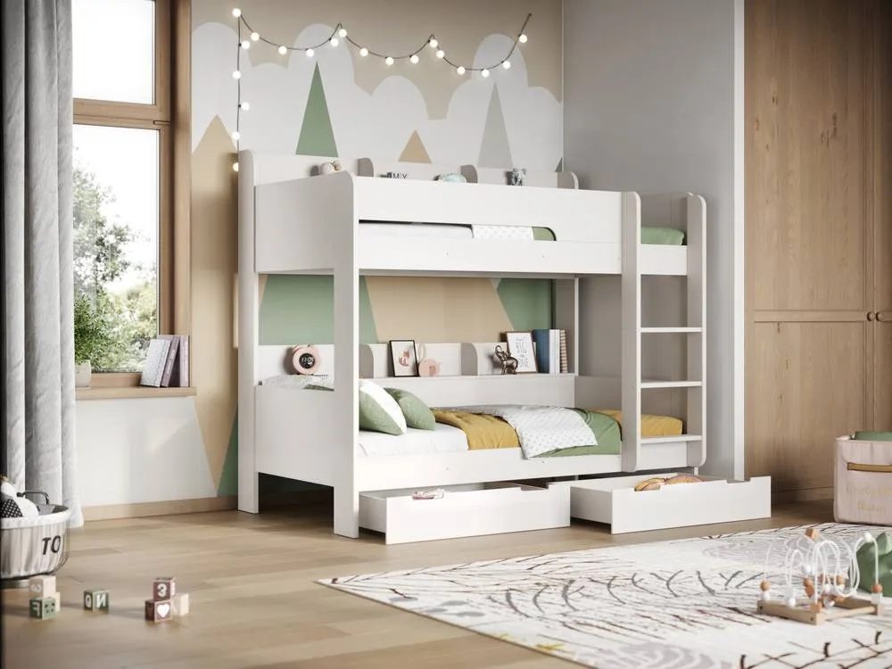 Flair Eddie Storage Bunk Bed in White