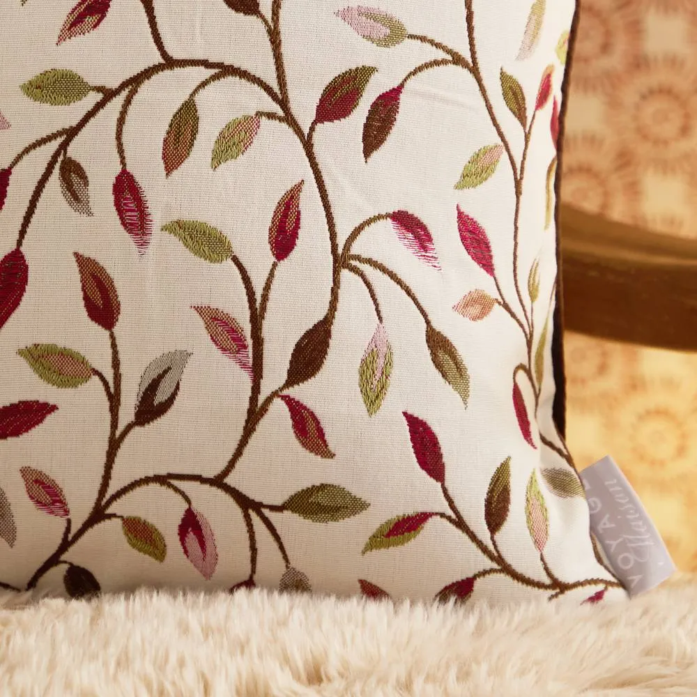Voyage Maison Cervino Piped Jacquard Cushion in Dark Red 5