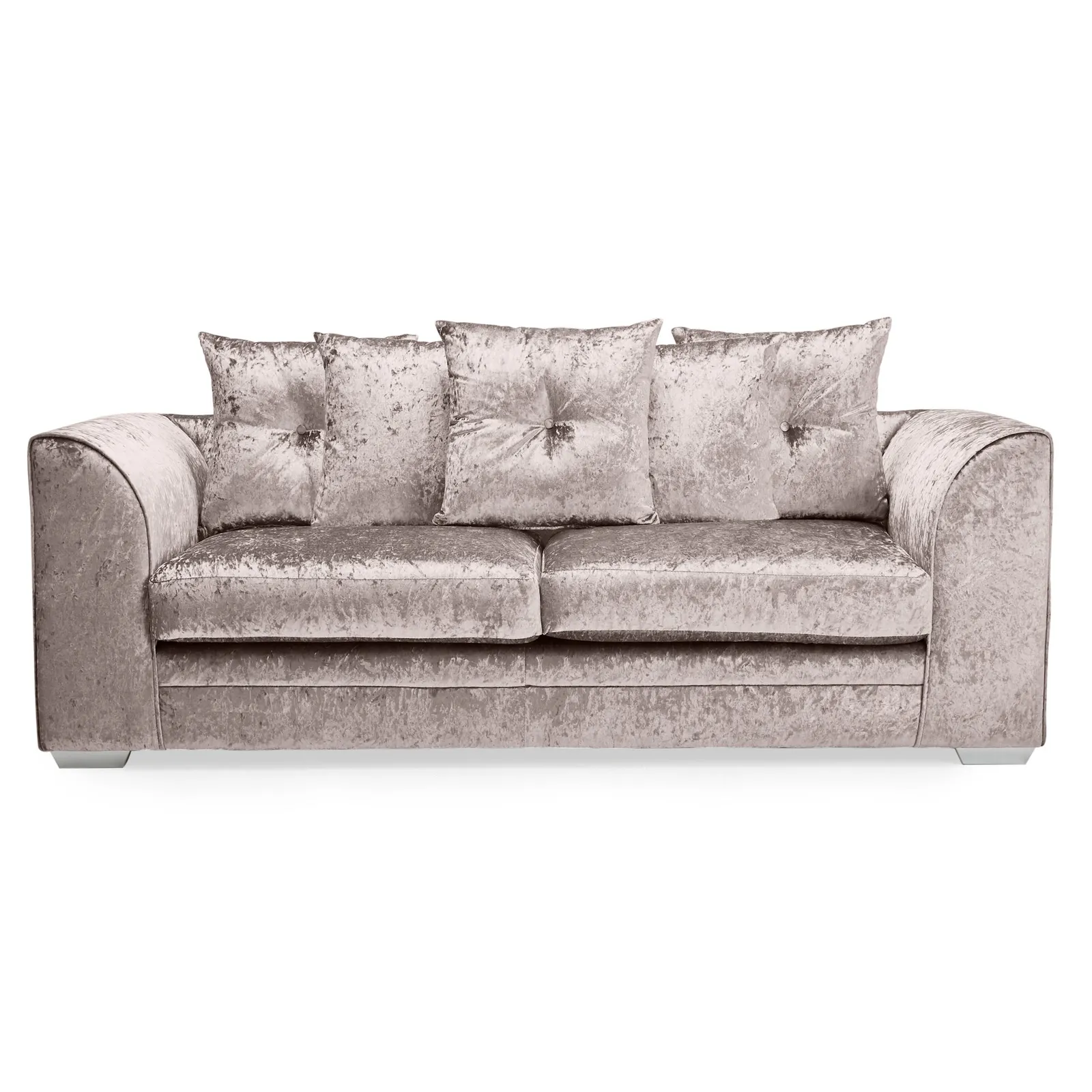 Blake Crushed Velvet 3 Seater Sofa Beige