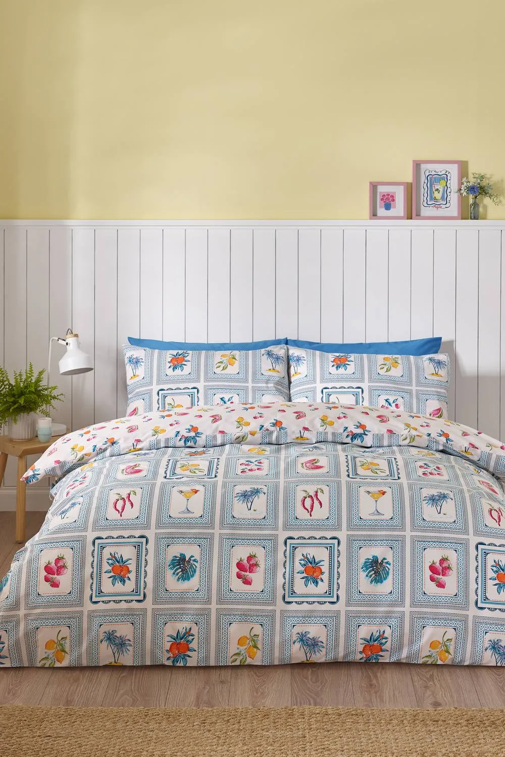 Catherine Lansfield 'Riviera Tiles' Reversible Duvet Cover Set