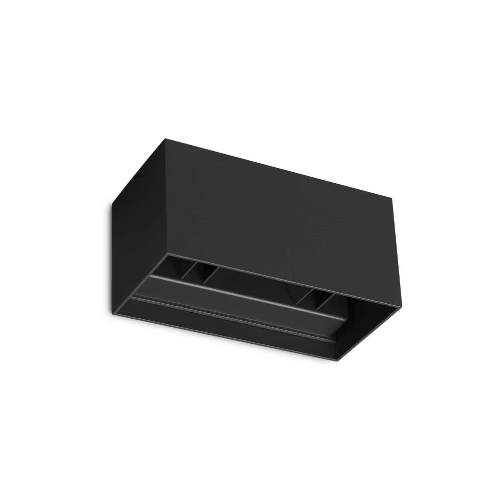 Netlighting Atom 4 Light Outdoor Up Down Wall Lamp Black 2100Lm 3000K IP54