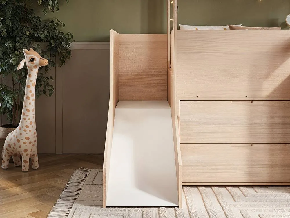 Flair Dreamland House Midsleeper with Slide & Storage in Brown 4