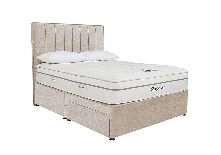 Tranquility 2800 Divan Set with 2 Drawers - Double - Tweed Cream