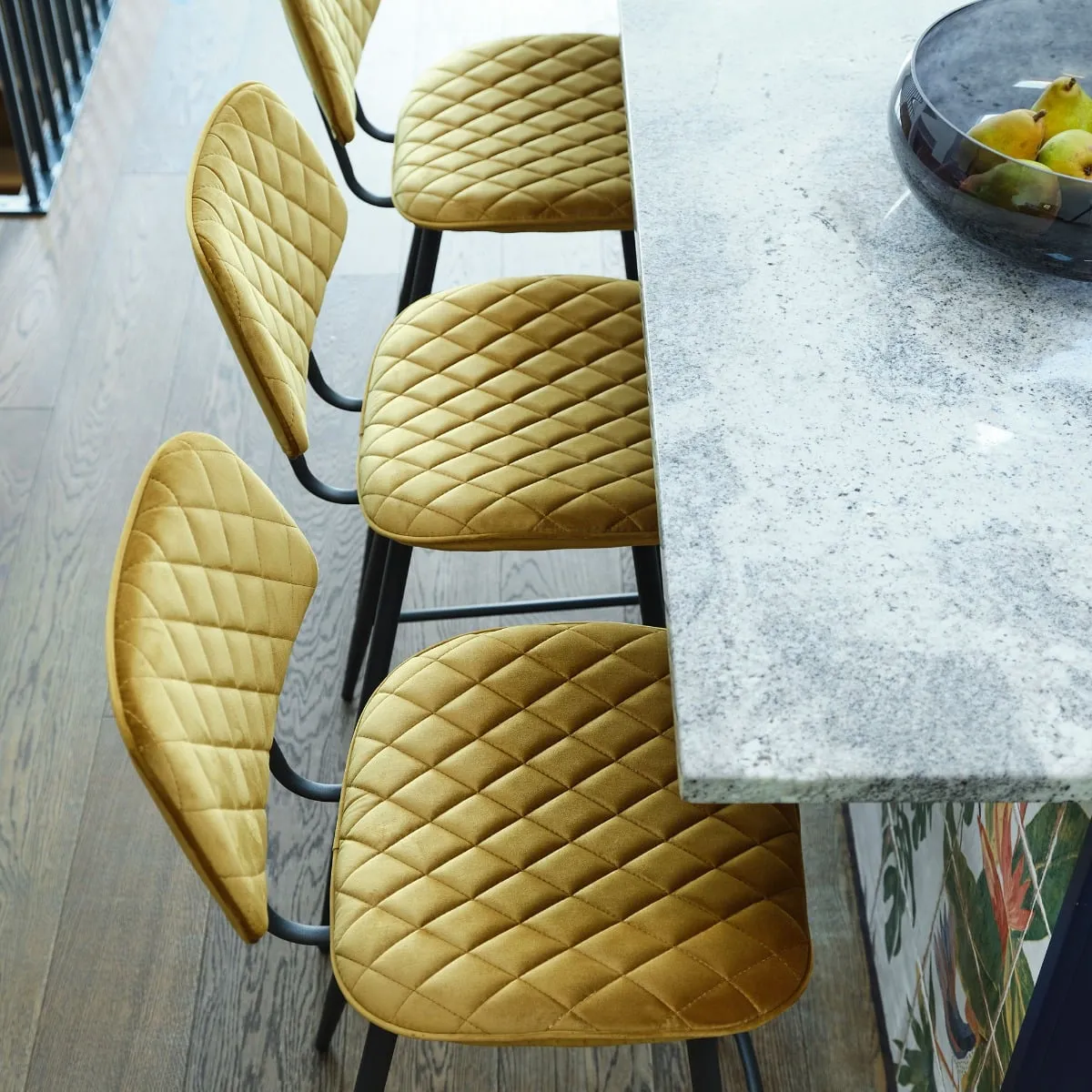 Archer Counter Stool, Yellow Velvet | Barker & Stonehouse 2