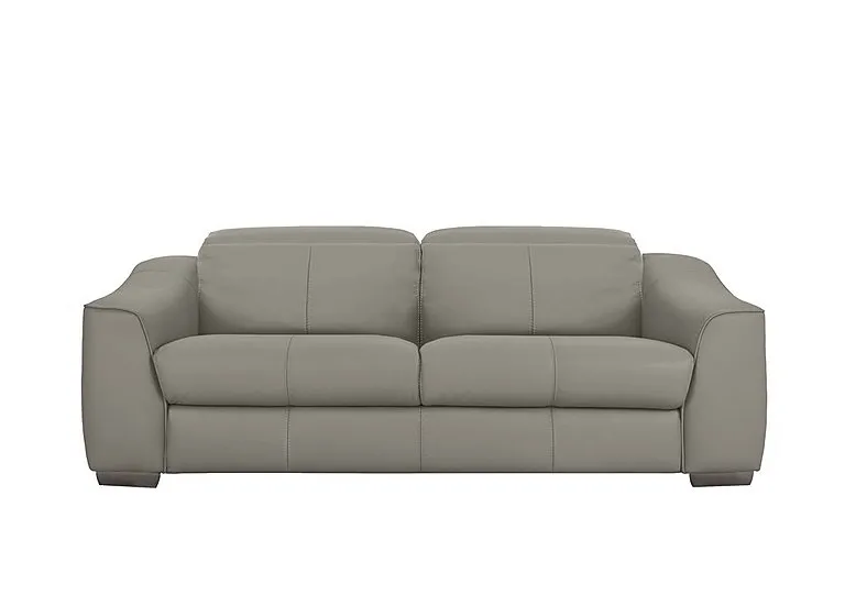 Xavier 3 Seater Leather Sofa - Silver Grey
