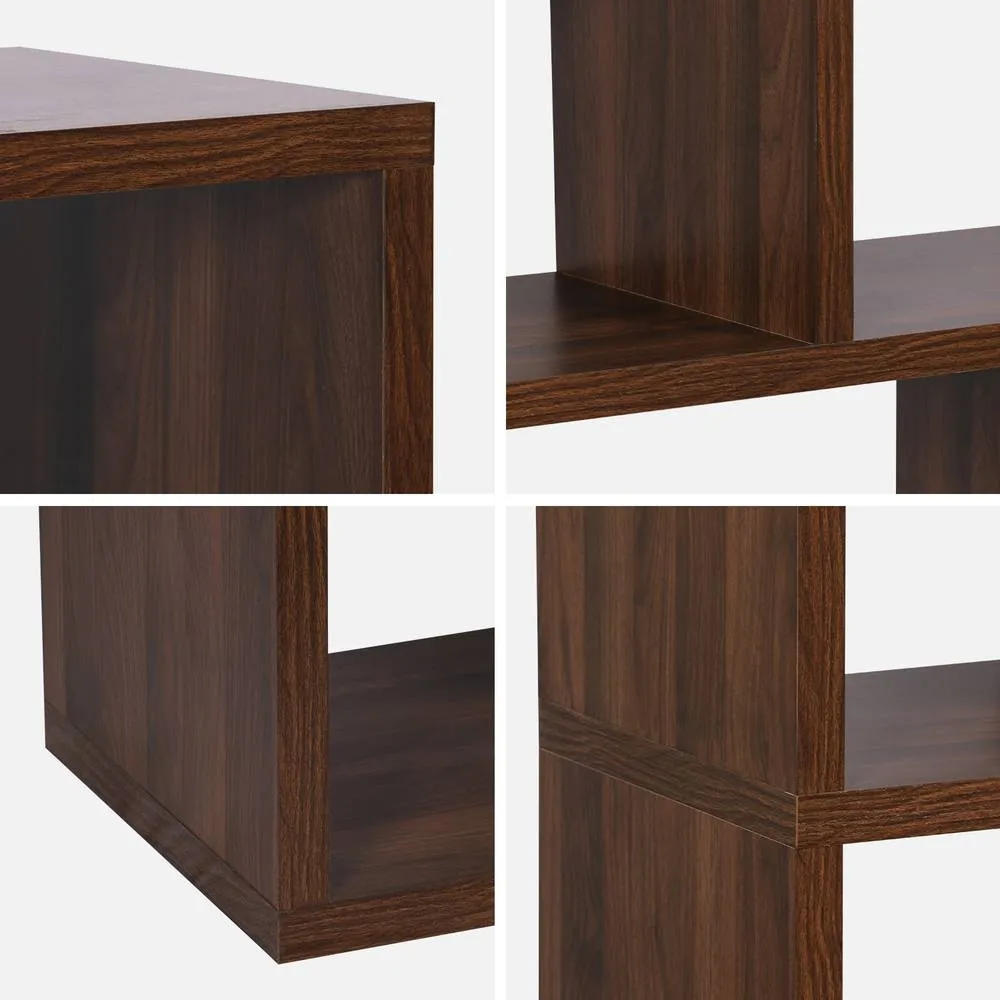 sweeek 5-tier Asymmetrical Bookshelf With 10 Compartments in Dark Brown 3