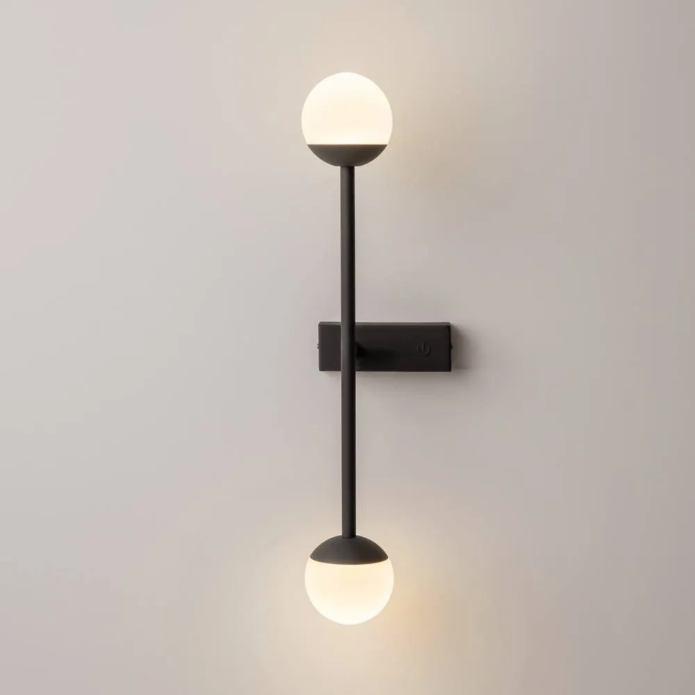 Netlighting Touch Modern Wall Lamp Black Touch Control 3000K 800lm White Shade 2