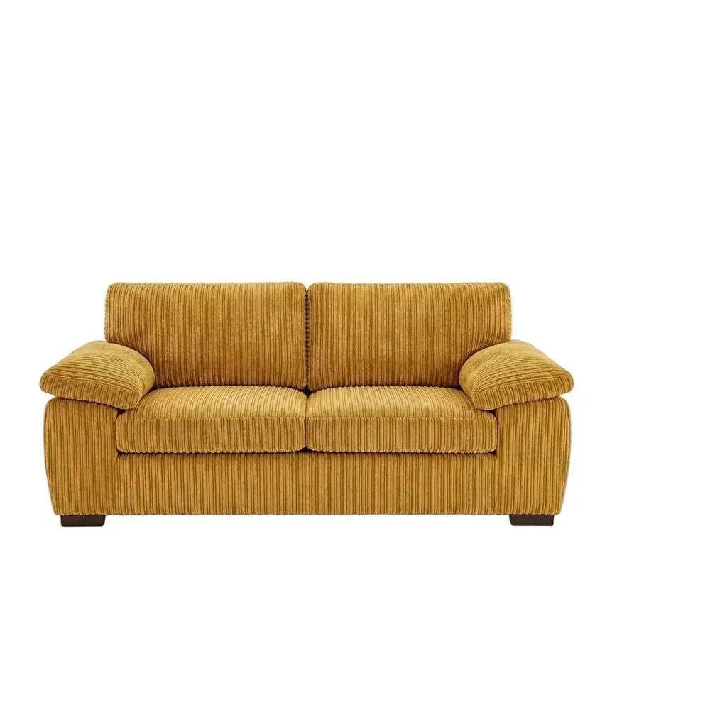 Bliss Furniture Amalfi 3 Seater Sofa in Mustard Fabric with Foam Seating