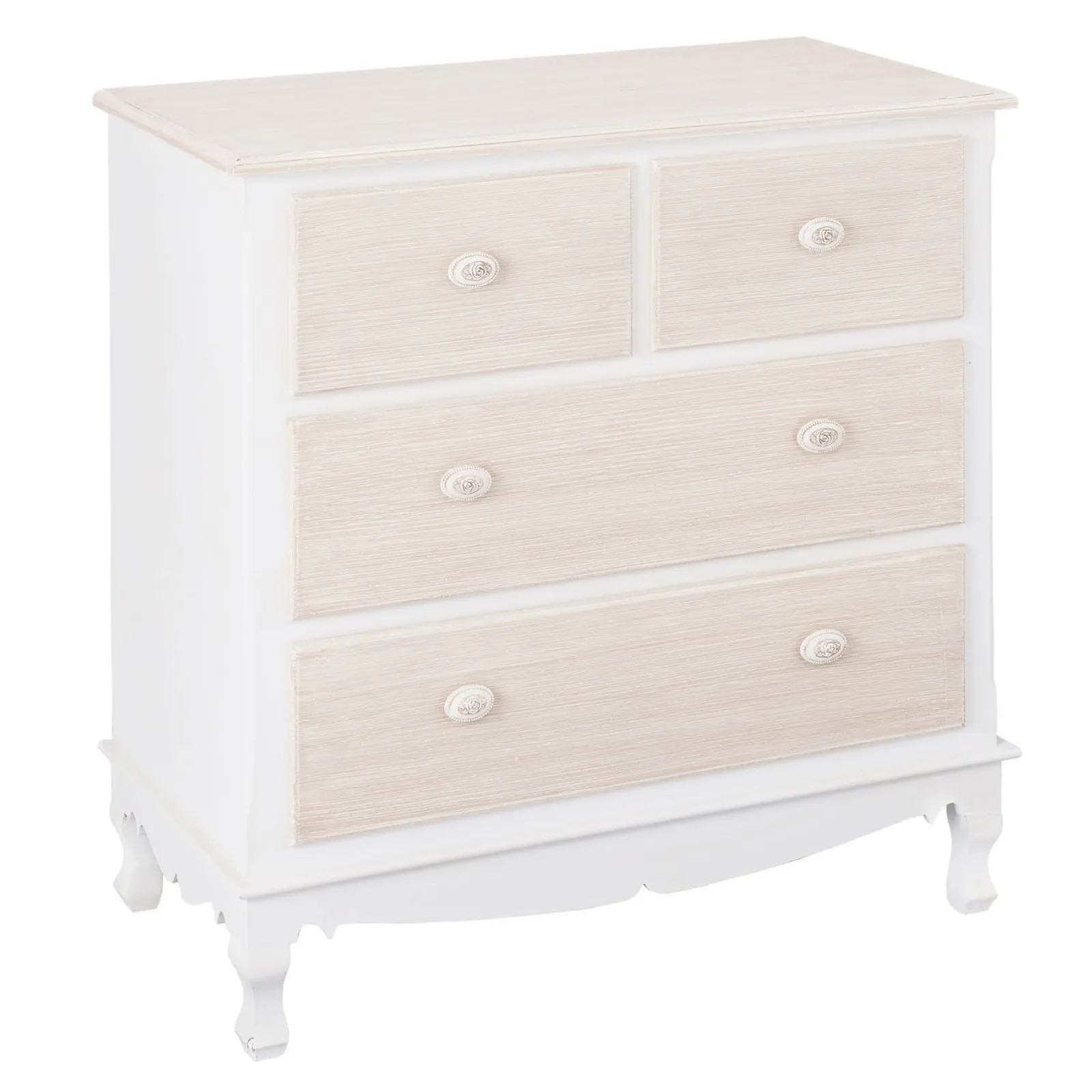 Jule 4 Drawer Chest White/Natural